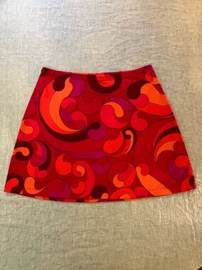Vintage 90s Y2K Express Mini Skirt in Bright Pink and Orange, size Small